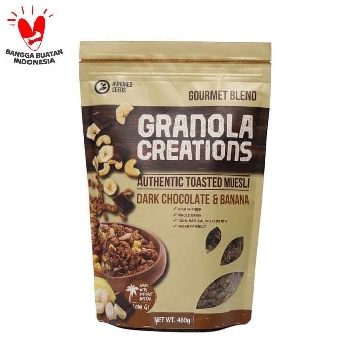 

Terlaris Granola Creations Dark Chocolate and Banana 400 gr SALE