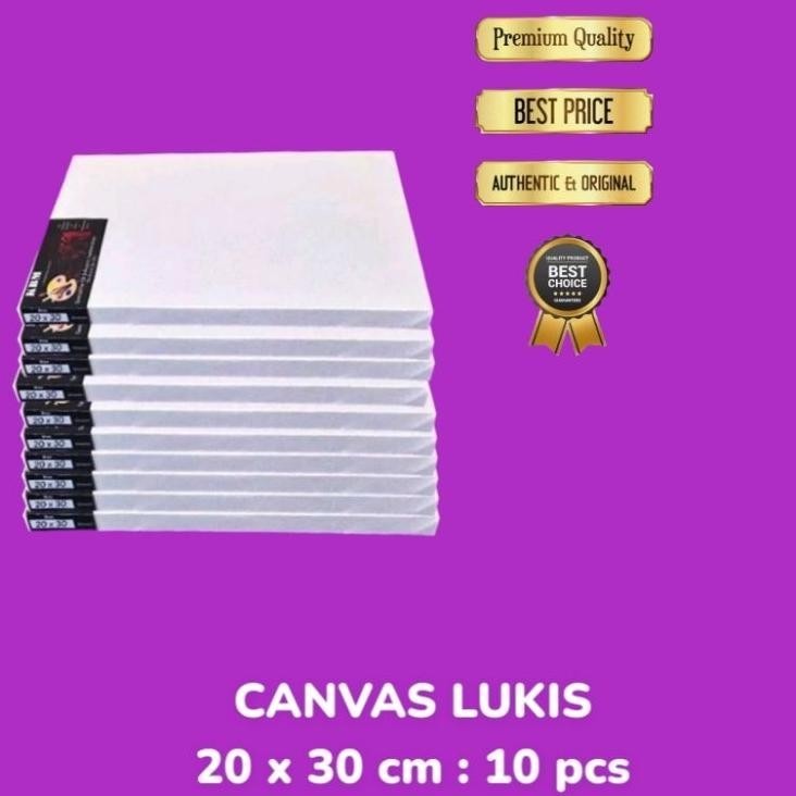 

Kanvas Lukis 20X30 Cm( Paket Isi 10 Pcs)/Canvas Lukis Halus/Kanvas Marsoto Tebal