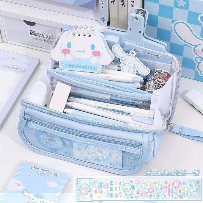 

Sanrio Tempat Pensil Cinnamoroll Baru Anime My Melody Kuromi Penyimpan P83G