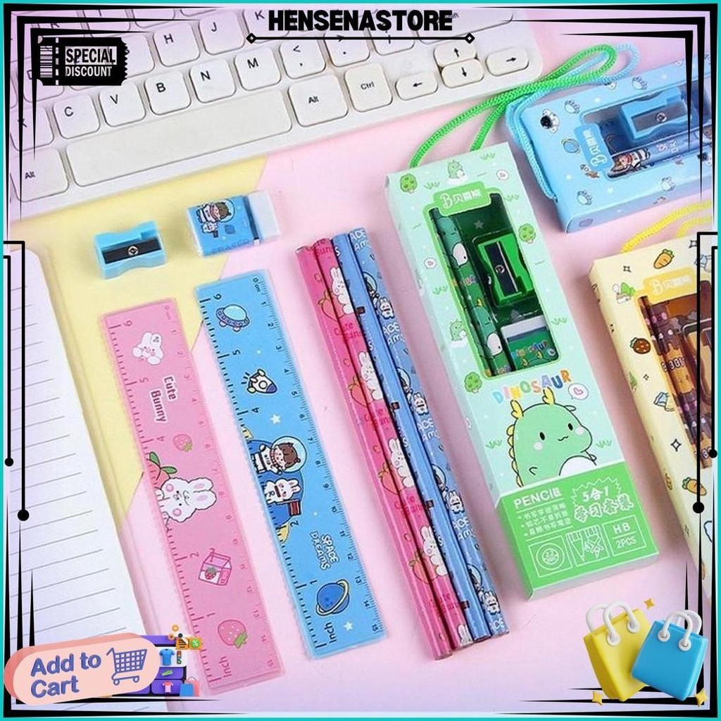 

Istimewa Set Paket Alat Tulis 5In1 Pensil Penggaris Penghapus Paket Lengkap Sekolah Set Stationary Souvenir Goodiebag Ulang Tahun Anak Hampers Birthday Promo