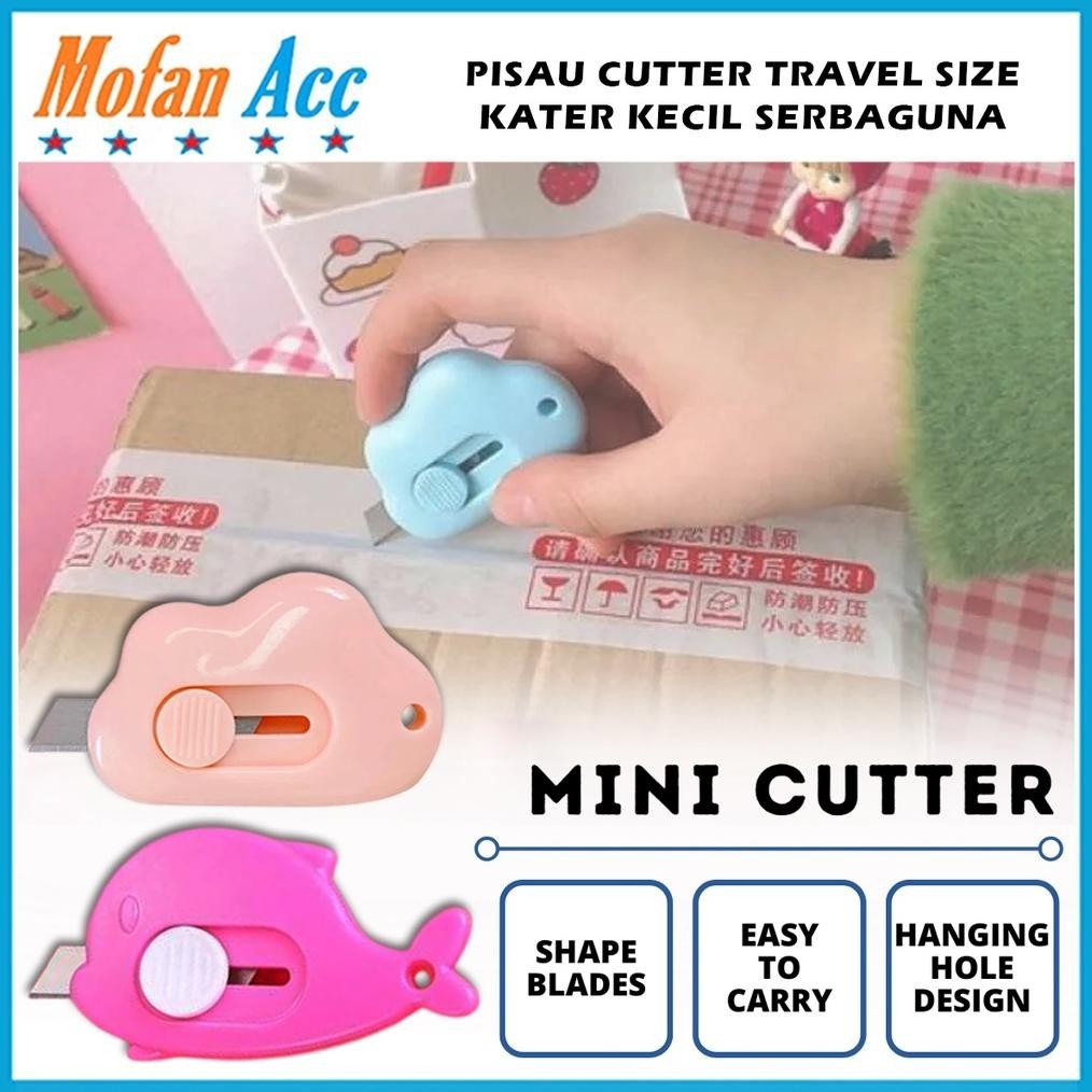 

Pisau Cutter Mini Model Awan & Dolphin Alat Bantu Potong Kertas Plastik Unboxing Paket Perlengkapan Atk Sekolah Travel Size Cloud Shape Sliding Knife Kater Kecil Lucu Cuter Best Seller