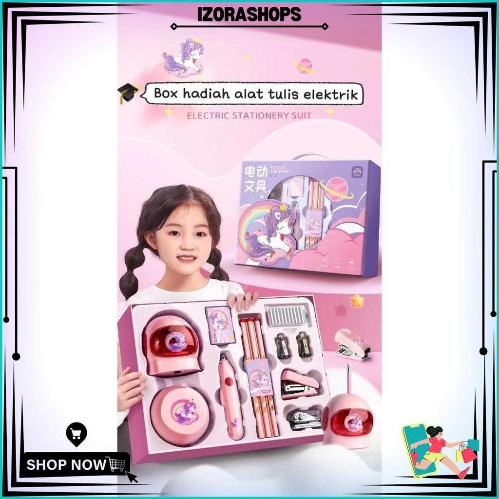 

Electric Stationery Set / Set Alat Tulis Elektrik Rautan Penghapus Vacuum Pensil 11 In 1 Cod
