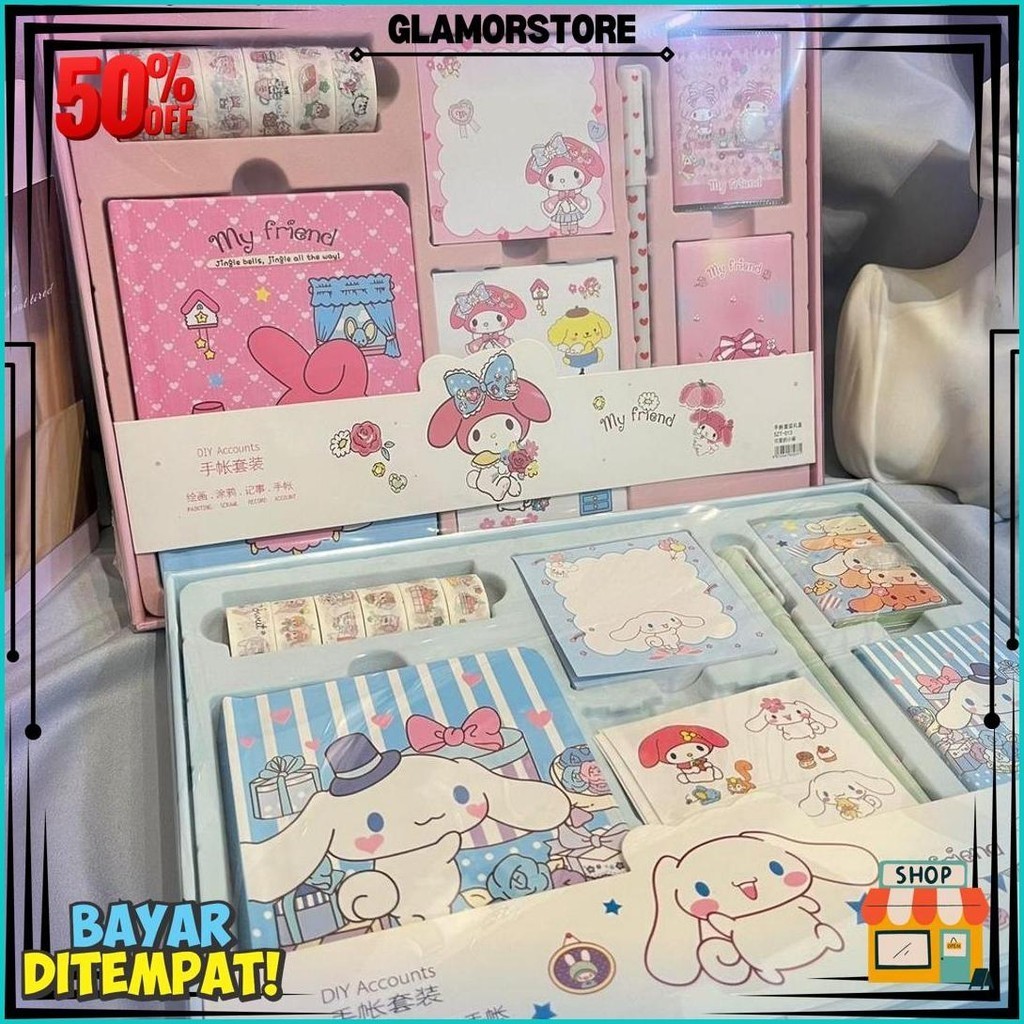 

Paket Jurnal Alat Tulis 7 In 1 - Pastel Blue Pink - Hampers Hadiah Sovenir Gift Set Diary Diari Journal Isi Set Alat Tulis Buku Memo Notes Notepad Solatip Label Pen Stiker Lucu Unik Alat Tulis Hadiah Sovenir Kado Kerja Sekolah Kantor Cod
