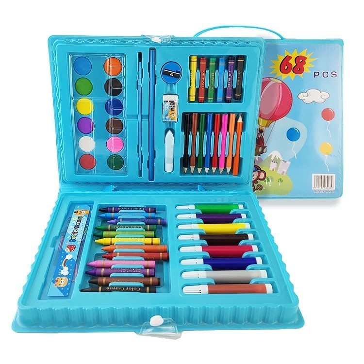 

OST Drawing Set 68Pcs Oil Pastel Crayon 68 IN 1 Set Krayon Mewarnai dan Melukis Lengkap dengan Cat Air Alat Mewarnai Anak Anak Bentuk Koper