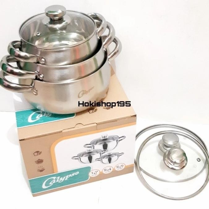 Panci Set Calypso High Quality Stainless Steel/Panci Soup Calypso 3Pcs