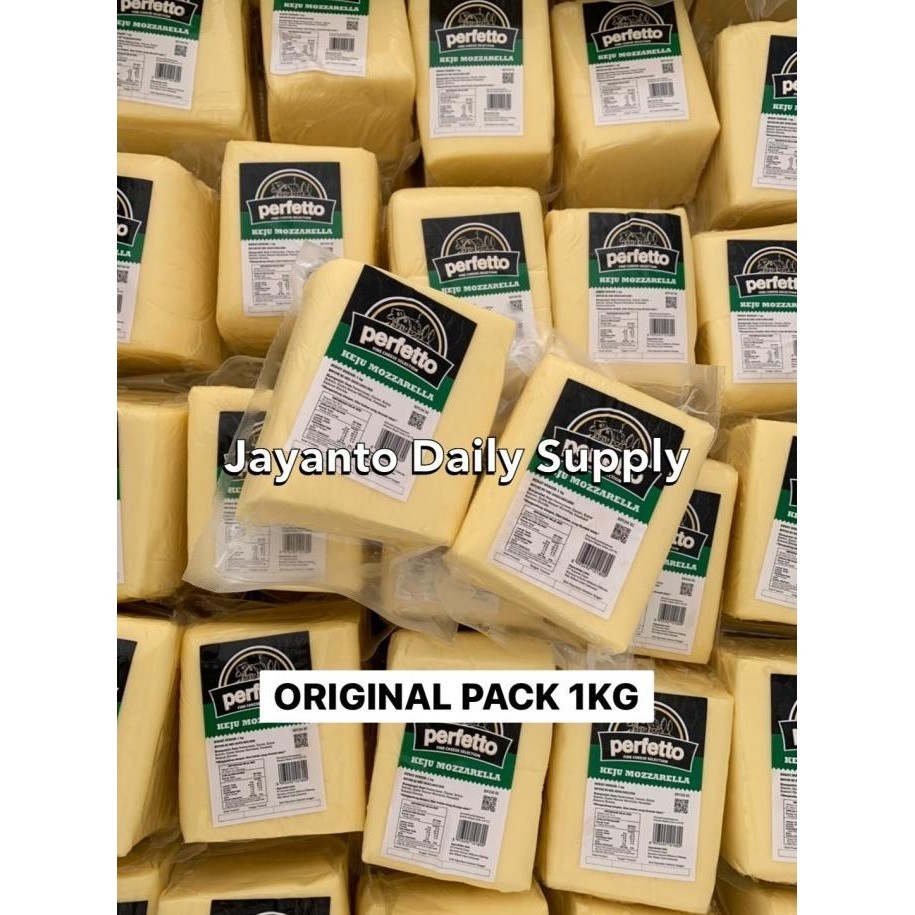 

MOZZARELLA PERFETTO 1KG ORIGINAL PACK / KEJU MOZARELLA CHEESE HALAL p35m