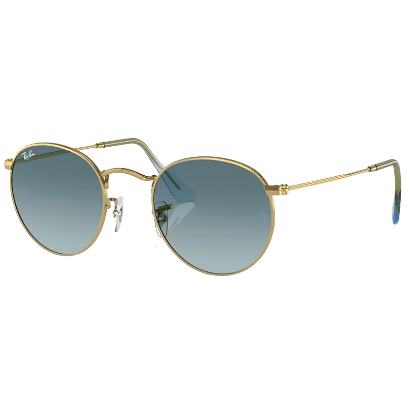 Ray-Ban Sunglass Round Metal RB 3447 001/3M 53 Gold w/ Blue Gradient
