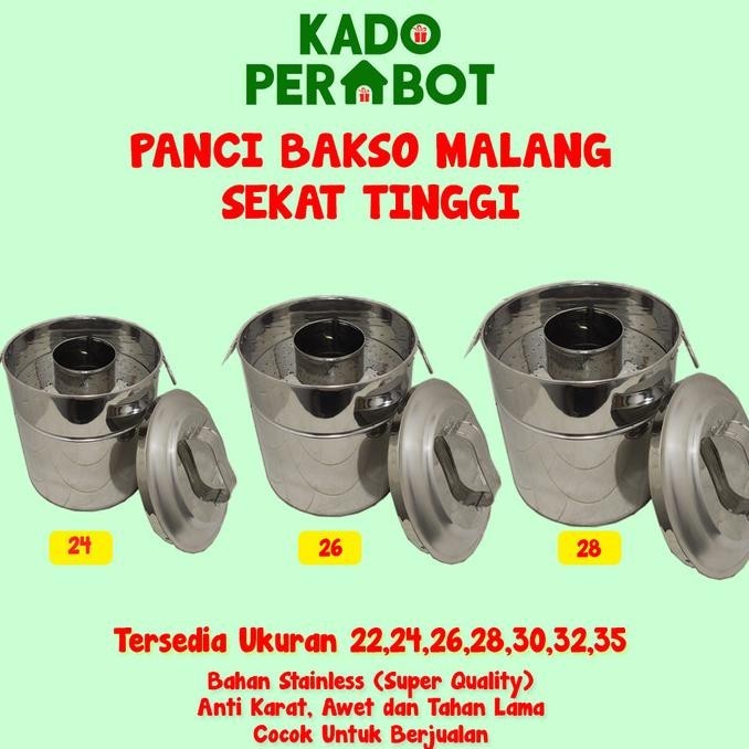 Panci Bakso Malang 28 - Panci Pentol Kuah - Panci Sekat Baso Kuah