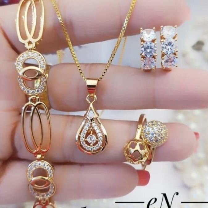 Set Dewasa Xuping Asli Perhiasan Fashion Lapis Emas PL3644