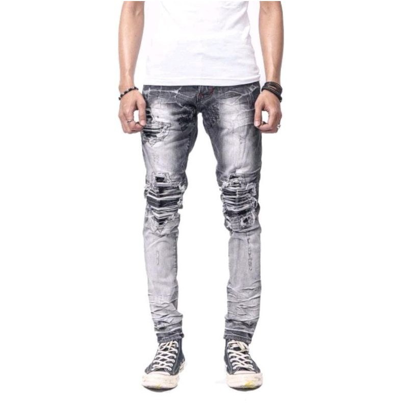 Jeans Denimitup Iron (White&grey) dan Jeans Black