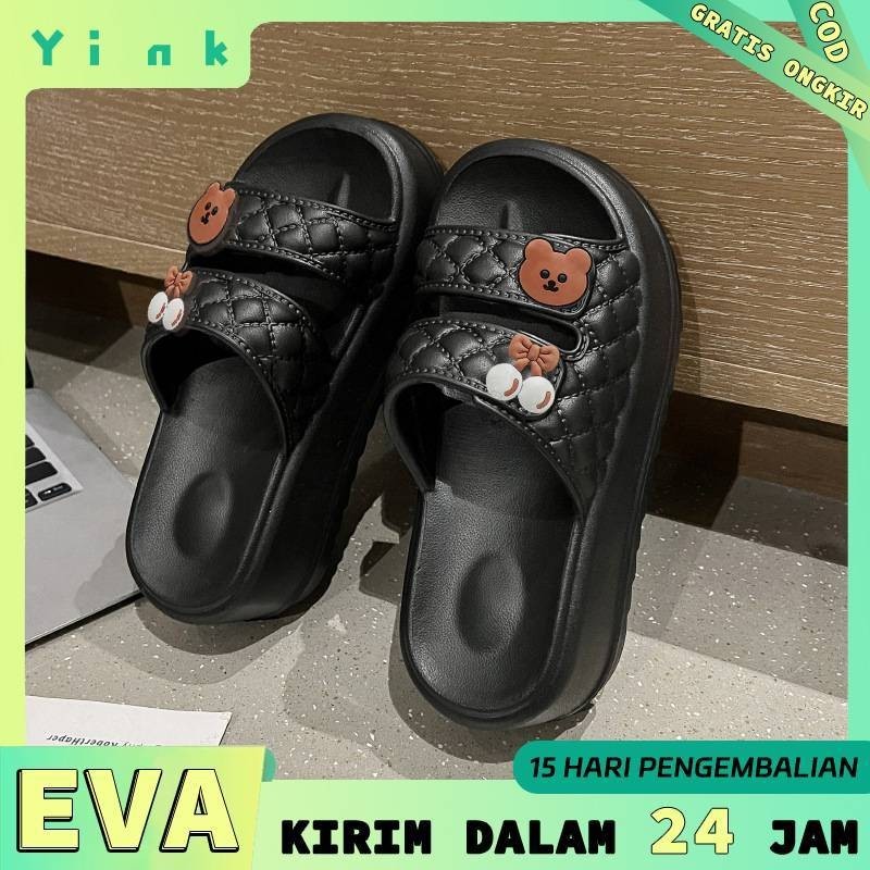 Sandal Karet Wanita // Sandal wanita kekinian tinggi 5cm wedges tebal terbaru korea premium EVA