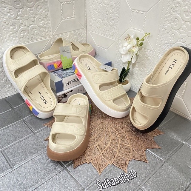 Sandal Slop Wanita // Sandal wanita / sandal jelly wanita H.Y.S/line t.x ban dua