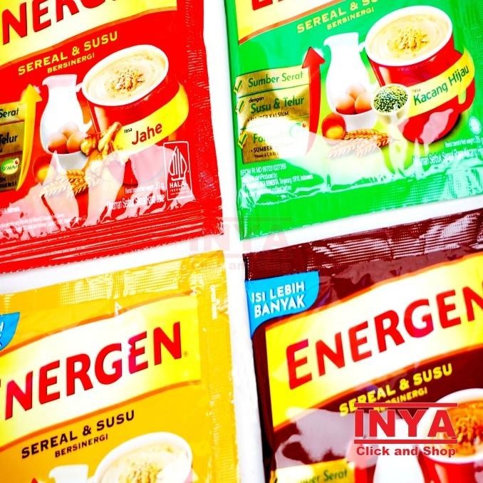 

Energen Sereal & Susu Cokelat, Vanila, Kacang Hijau Jahe & Champion