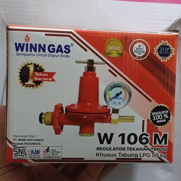 [Bisa Cod] Regulator Gas Elpiji 50Kg Tekanan Tinggi Merk Winn Gas