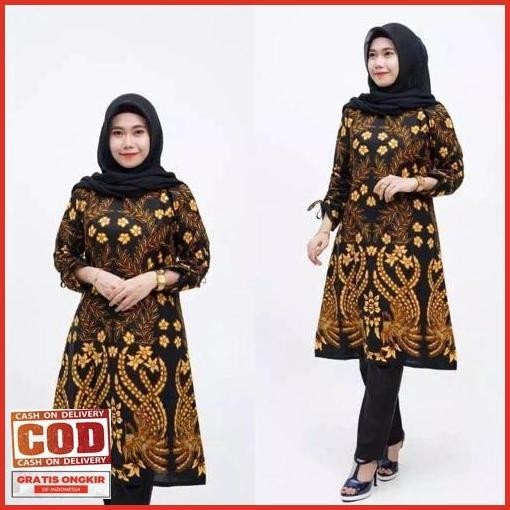Terlaris Atasan Batik Wanita Jumbo Ld 130 / Tunik Jumbo Ld 130 Terbaru 2022 / Batik Tunik / Atasan T