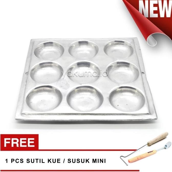 Cetakan Kue Apem / Lumpur / Cimin Kotak 9 Lubang
