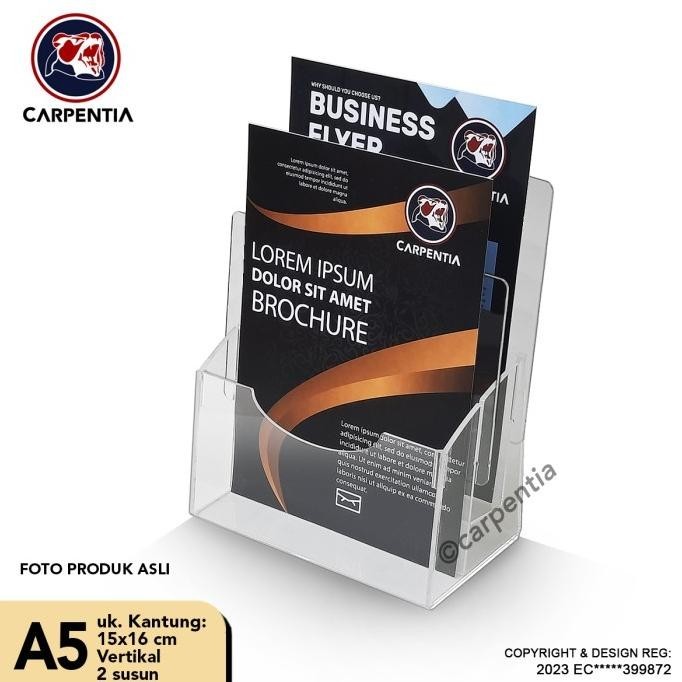 

Carpentia Tempat Brosur Akrilik 2 Tingkat uk. A5 -Flyer Tipe E 2 Susun