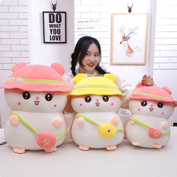 Boneka Bantal // Mainan Anak Boneka Karakter Hewan Hamster Lucu Ukuran Jumbo Besar Bantal Boneka