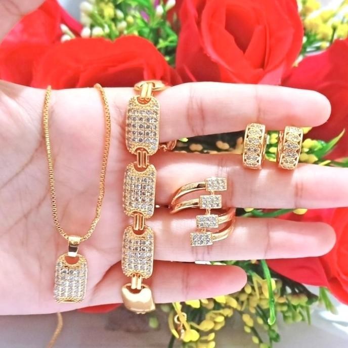 perhiasan set xuping lapis emas