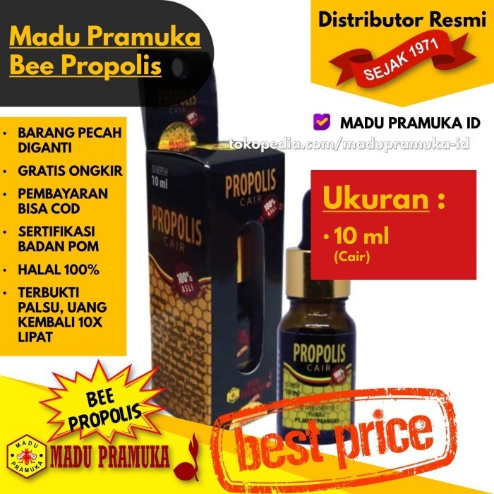 

Ready Bee Propolis (Cair) 10 ML 10ML - Madu Pramuka Asli Alami Murni Murah