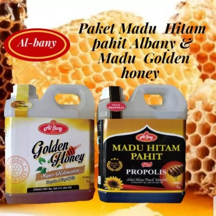 

Ready madu asli madu murni paket golden honey+hitam pahit albany