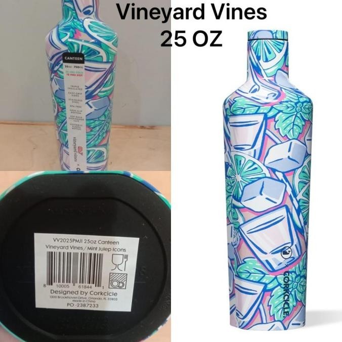 [Baru] Tumbler Capri Blue Canteen Vineyard Blue Camo Vineyard Vines 25Oz