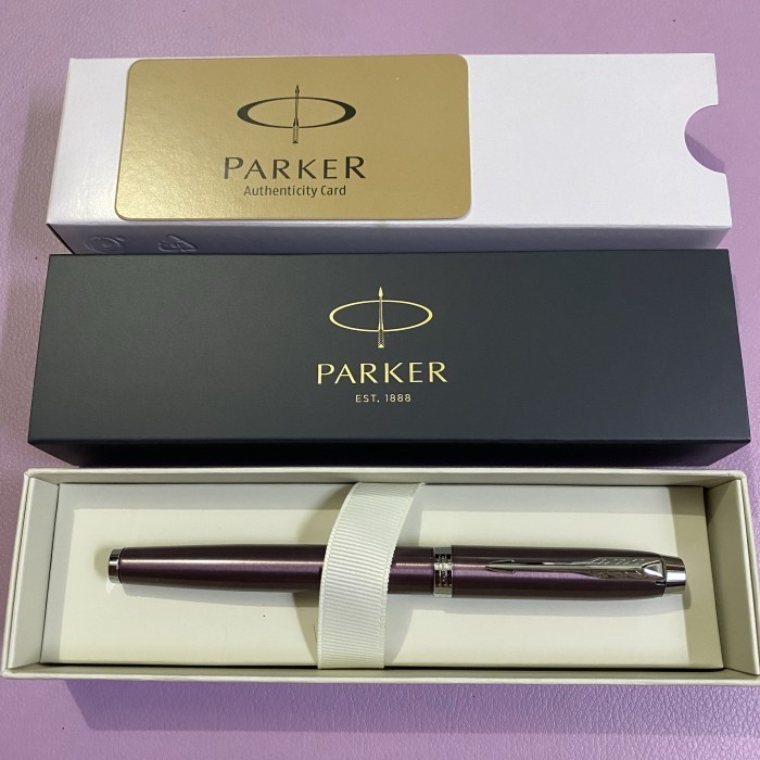 

Ready Pulpen Parker Im New Original Roller Ball Light Purple Chrome Trim