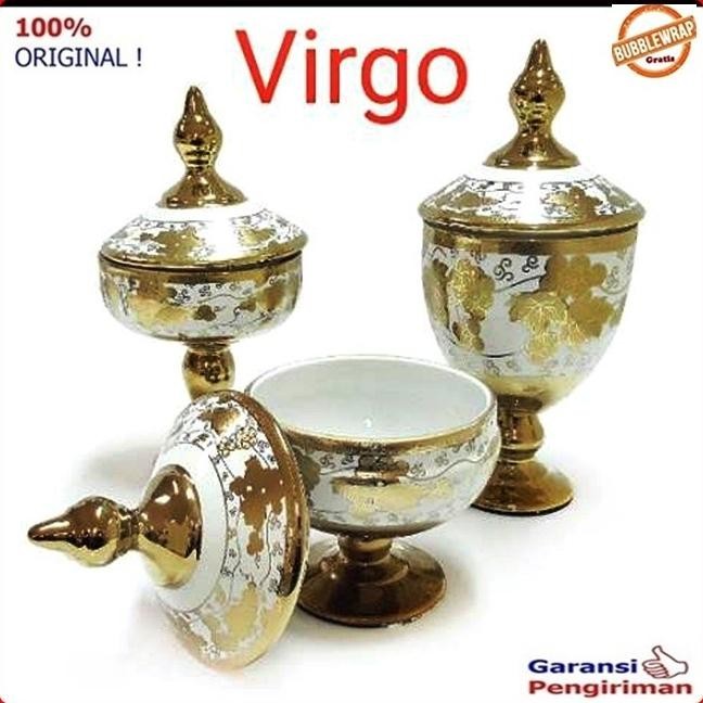 [Ready Stock] Toples Lebaran Set Toples Piala Set Toples Keramik Vicenza Tcrt 383