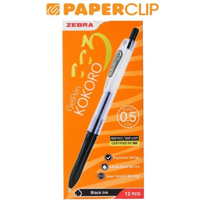 

Ready BALLPOINT ZEBRA KOKORO GEL 05 ISI 12 BLACK