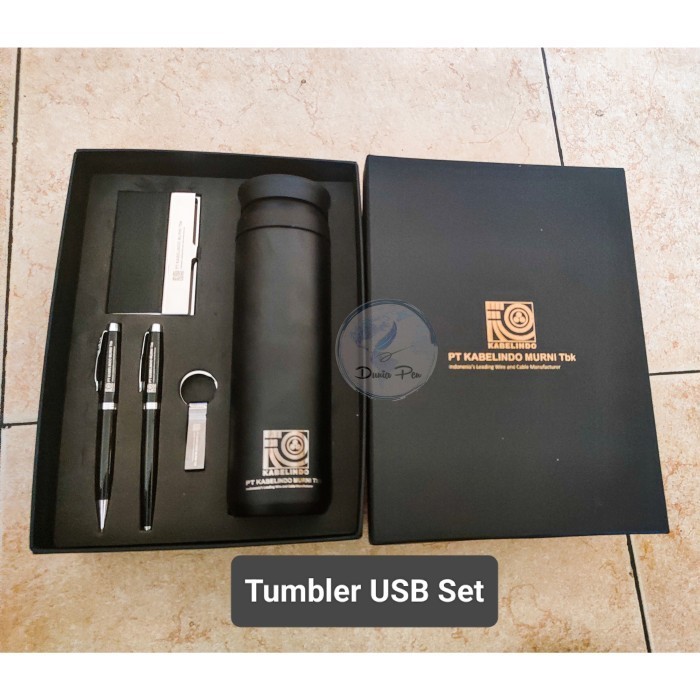 

Ready Giftset Custom Elegan Pen+Roller Ball+Tumbler+USB 32GB+Cardholder Prem