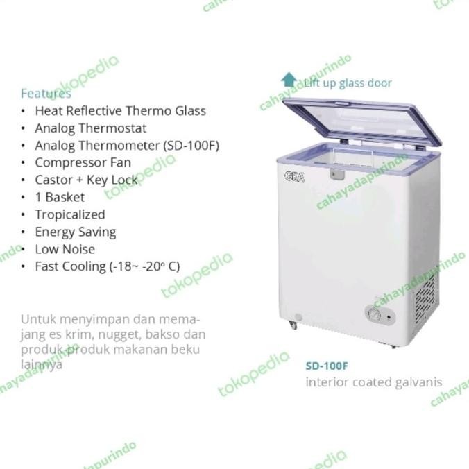 [Ready Stock] Freezer Ice Cream /Gea Freezer Sd 100F / Freezer Ice Cream 100Liter