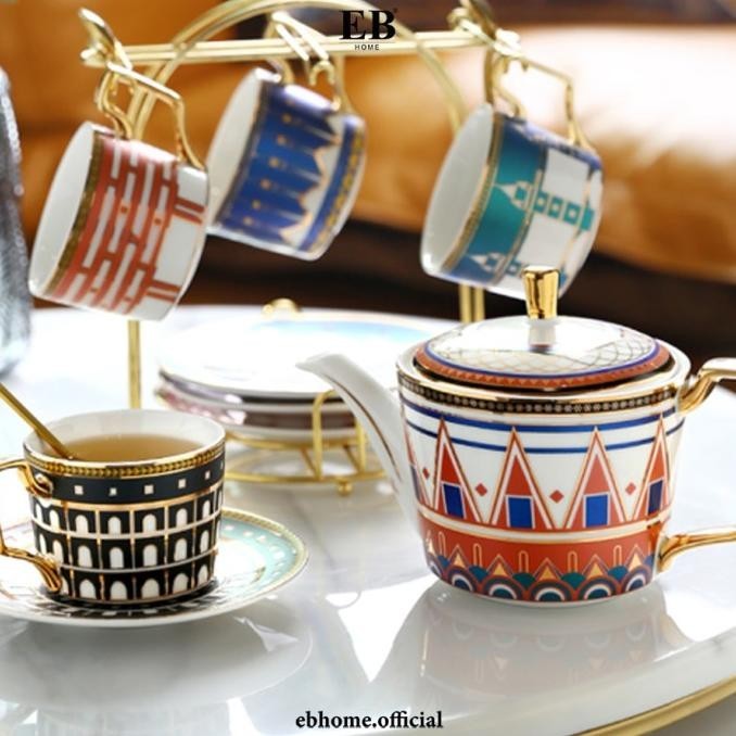 [Promo] Cangkir Dan Teko Turki Set Turkish Delight Cup And Teapot Set Premium
