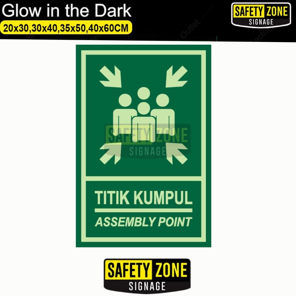 

Sign Titik Kumpul Glow In the dark (Plat alumunium 1.2mm) NS