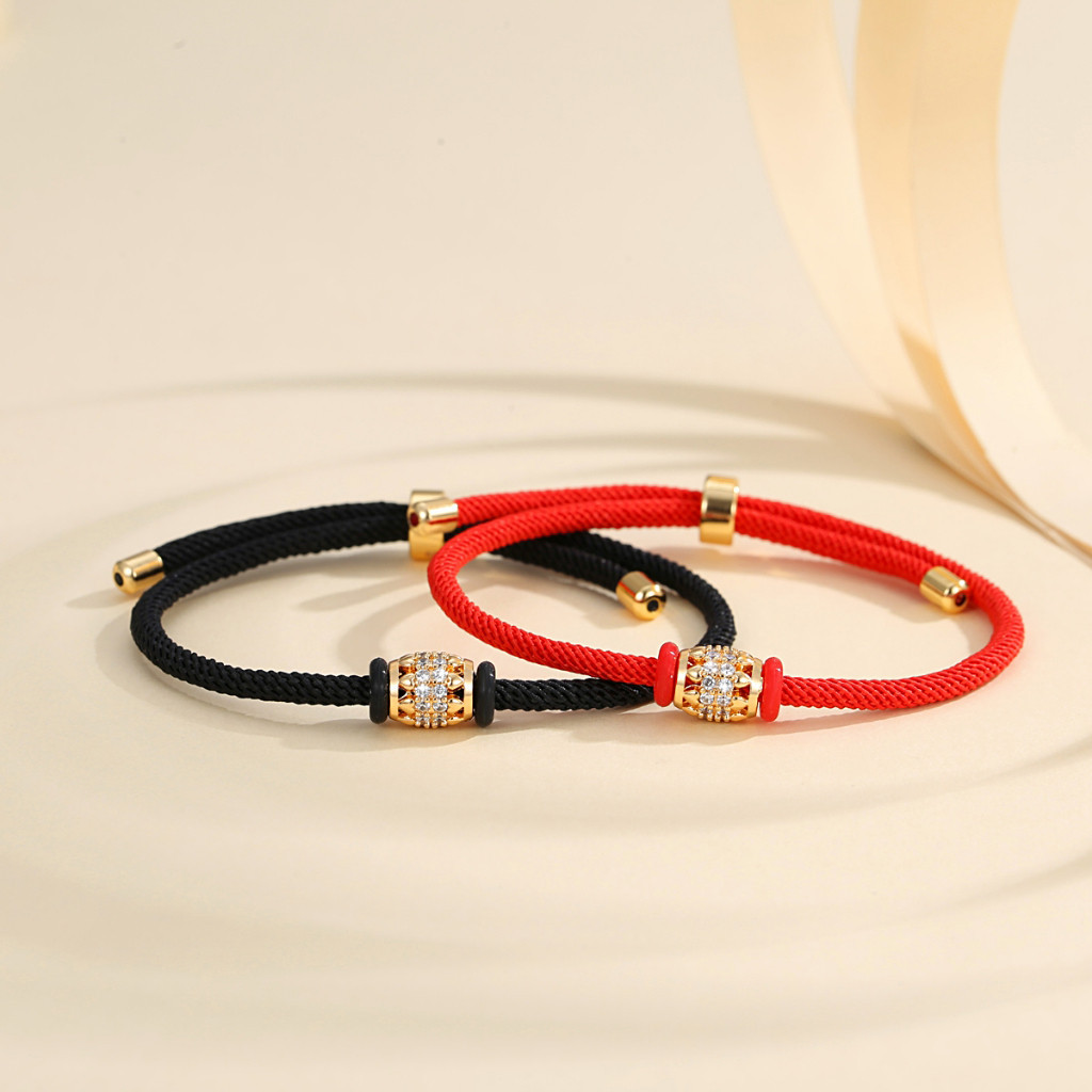 Y298 【COD】 Gelang Tali Kawat Wanita Titanium Kristal Gelang Anti Air Berlapis Emas Gelang Aksesoris