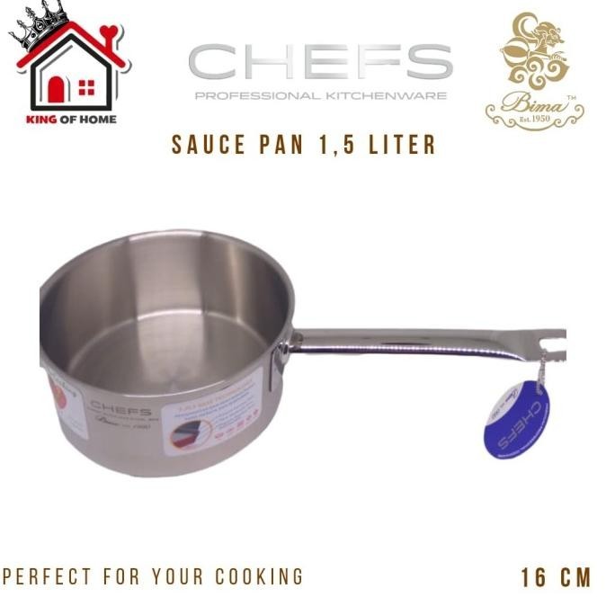 [New] Bima Chefs Shallow Sauce Pan 1.6Ltr Sus304 16Cm Bp1900716 Panci Bima