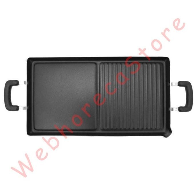 [Baru] 2In1 Double Side Grill Griddle Pan Non-Stick/ Panggangan Teflon Alum