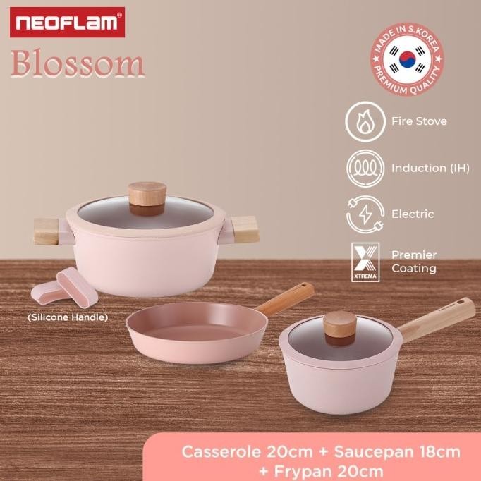 [Ready] Neoflam Blossom Set / Panci Keramik Induksi
