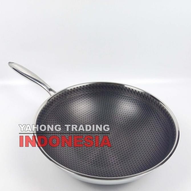 [Ready] Natural Panci Stainless 316 Classic Compound Steel Wok Pan
