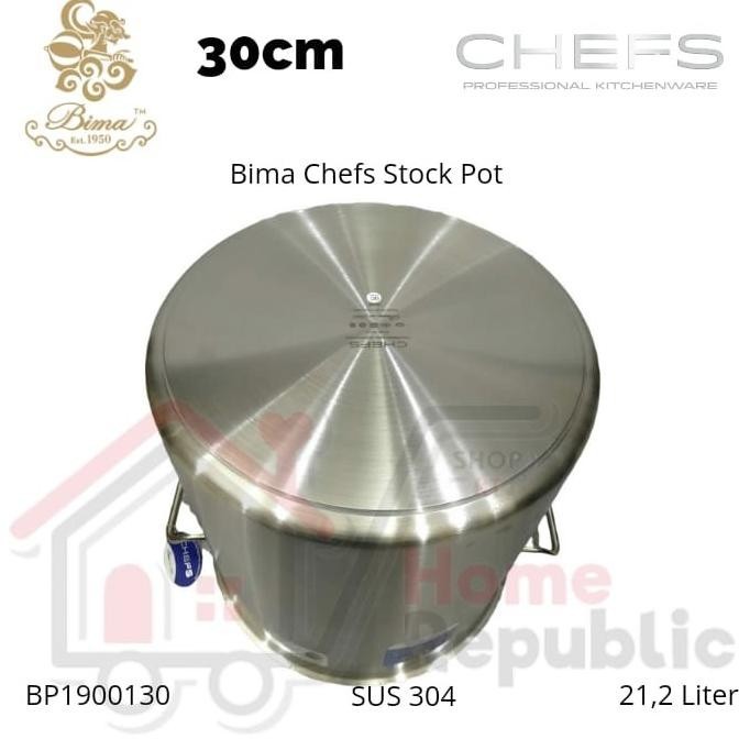 [New] Panci Bima Chefs Stockpot 30Cm Sus304 Stock Pot Panci Tinggi Bp1900130