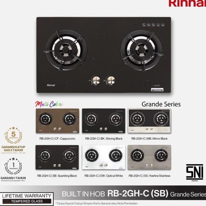 [New] Rinnai Kompor Kaca Tanam 2 Tungku Rb-2Gh-C - 100% Ori