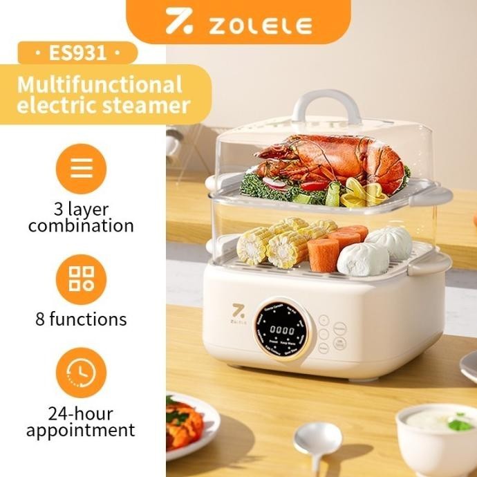 [Ready Stock] Zolele Panci Kukus Rebus Listrik Multifungsi Electric Steamer 3L Es931