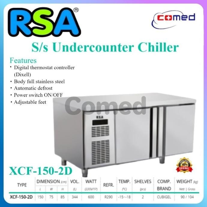 [Ready] Rsa Xcf-150-2D Ss Kitchen Refrigeration Undercounter Freezer 2 Pintu