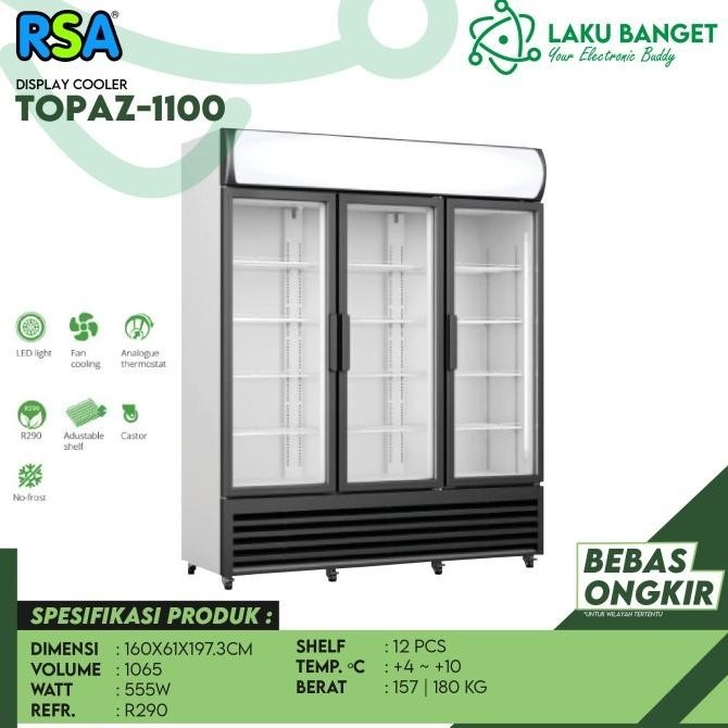 [Baru] Kulkas Showcase 3 Pintu Rsa Topaz 1100 / Display Chiller Rsa Topaz1100