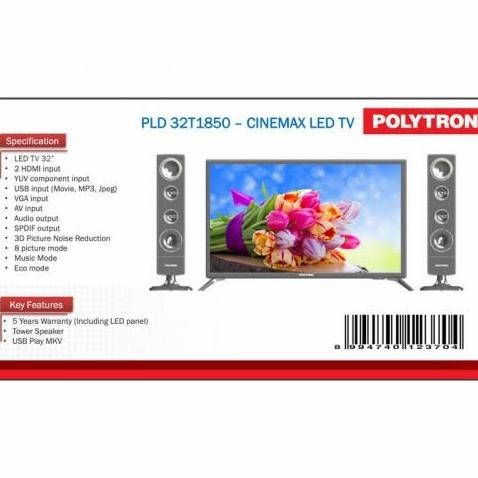 [Baru] Cinemax Led Tv Tower Speaker 32 Inch Polytron Pld 32T1850