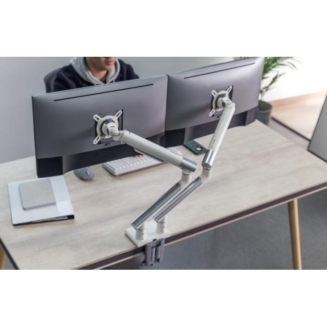 [Best Quality] Onex Mr4924 Dual Spring Monitor Arm Stand Bracket Vesa Mount