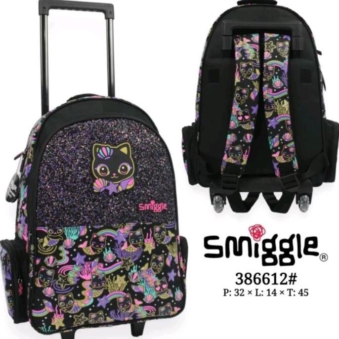 [New] Smiggle Blackcat Troli Backpack/Tas Koper Anak/Kado/Tas Sekolah