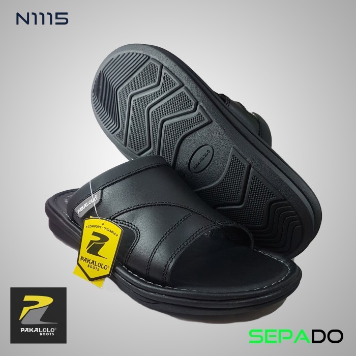 Sandal Selop Kulit Pakalolo(N1115)(Bla/Brown/Tan)