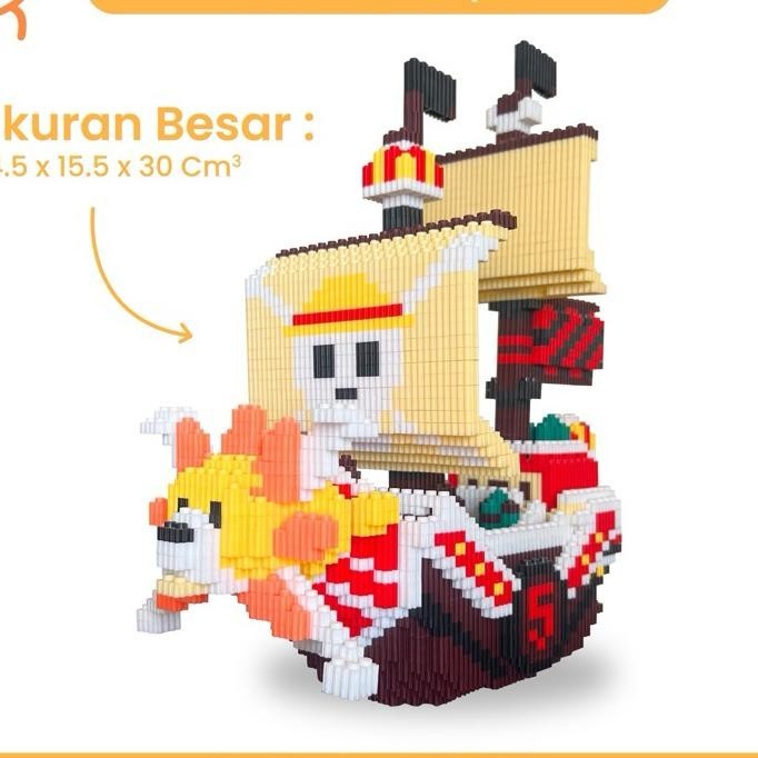(Cod) Kapal Thousand Sunny Figure Mainan Cro Blo Lego Pasang Edukasi Dan Koleksi