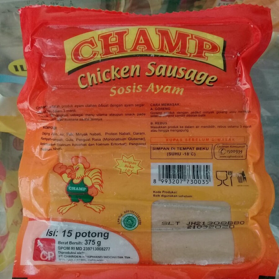 

Frozen Food Sosis Ayam Champ isi 15 Enak Praktis Berkualitas