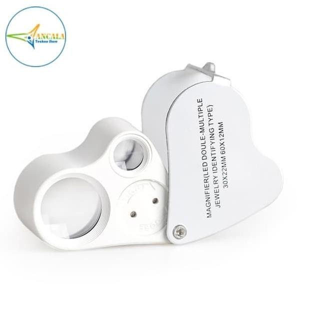 

BEBAS ONGKIR - Lup Geologi - Loupe LED Illuminated Double Lens 60x 30x Magnifier
